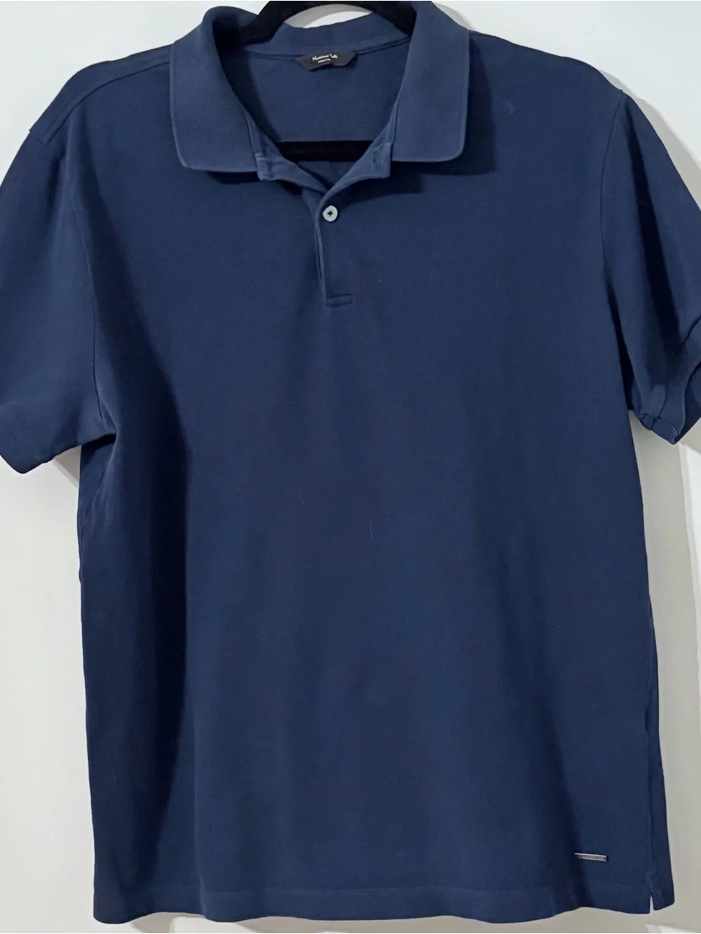 Massimo‎ Dutti Navy Short Sleeve Polo Shirt Classic Minimalist